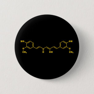 Turmeric Curcumin Molecular Chemical Formula 6 Cm Round Badge