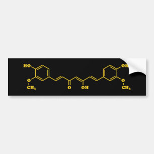 Turmeric Curcumin Molecular Chemical Formula Bumper Sticker