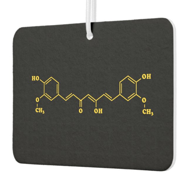 Turmeric Curcumin Molecular Chemical Formula Car Air Freshener (Left)
