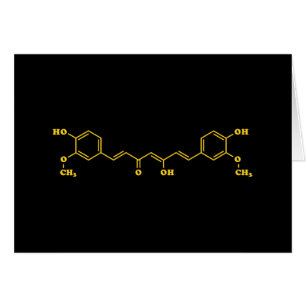 Turmeric Curcumin Molecular Chemical Formula Card