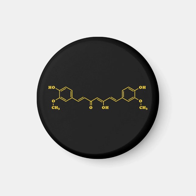 Turmeric Curcumin Molecular Chemical Formula Magnet (Front)