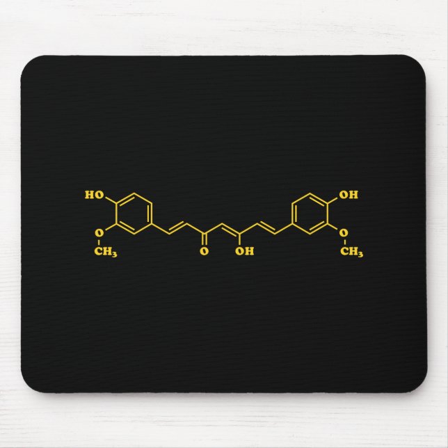 Turmeric Curcumin Molecular Chemical Formula Mouse Mat (Front)