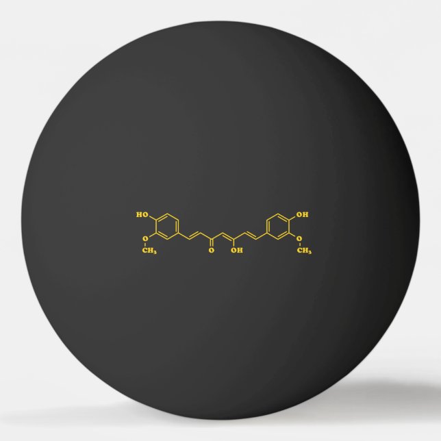 Turmeric Curcumin Molecular Chemical Formula Ping Pong Ball (Front)