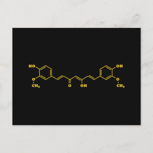 Turmeric Curcumin Molecular Chemical Formula Postcard