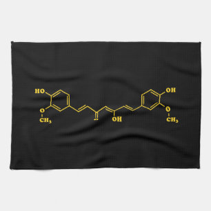 Turmeric Curcumin Molecular Chemical Formula Tea Towel
