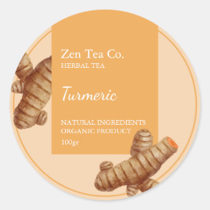 Turmeric Herbal Tea Business Label