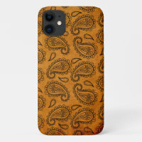 Turmeric Indian Paisley Vintage Leather Pattern
