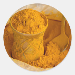 Turmeric powder classic round sticker