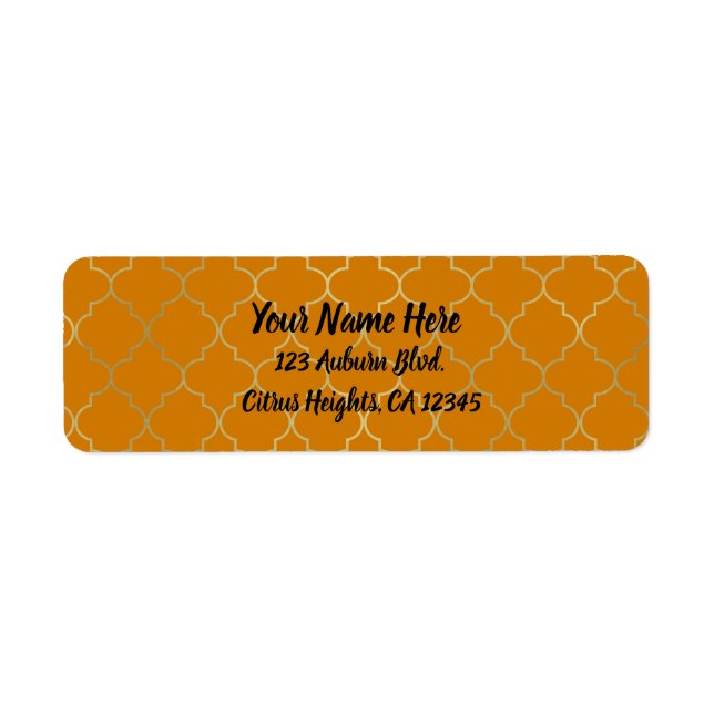 Turmeric Yellow & Gold Quatrefoil Pattern Party (Front)