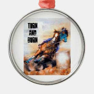 Turn and burn baby! metal tree decoration