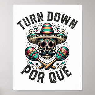Turn Down Por Que Cinco De Mayo Mexican Party Poster