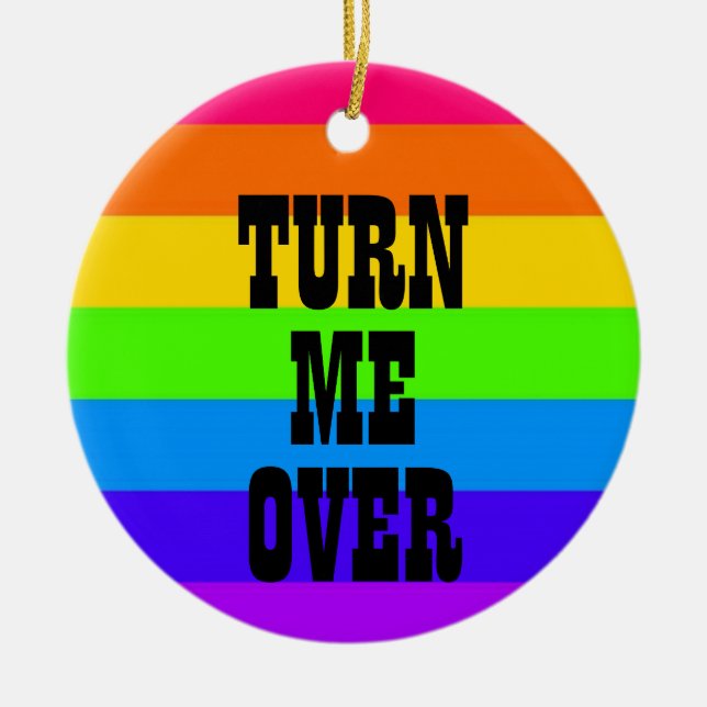TURN ME OVER - THANKS CERAMIC TREE DECORATION (Front)