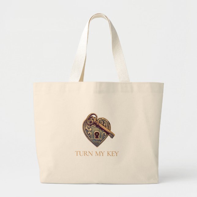 Turn My Key Large Tote Bag (Front)