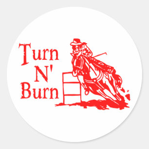 TURN N BURN CLASSIC ROUND STICKER