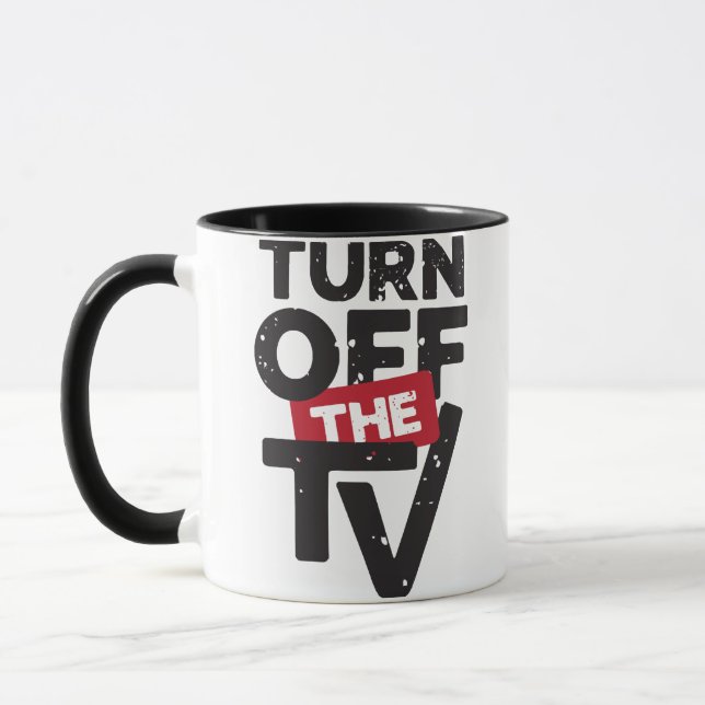 Turn Off The TV  Fake News  Propaganda Mug (Left)