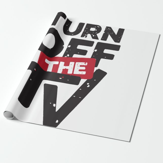 Turn Off The TV  Fake News  Propaganda Wrapping Paper (Unrolled)