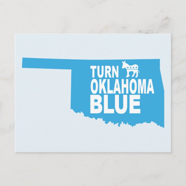 Turn Oklahoma Blue Postcard | Vote State Democrat (Front)
