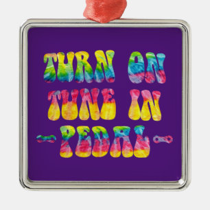 Turn On Tune In Pedal Your Bike Metal Tree Decoration
