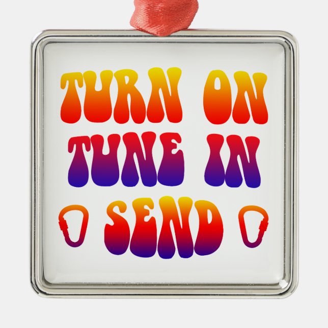 Turn On Tune In Send Metal Tree Decoration (Front)
