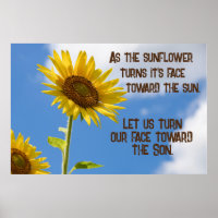 Turn Our Face To the Son Quote with Sunflower