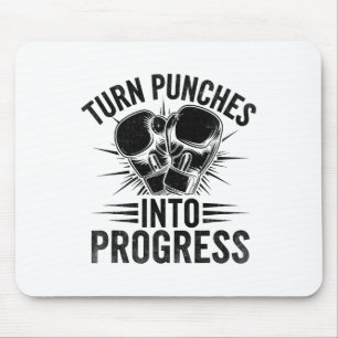 Turn Punches Into Progress Boxer Sports Gym Athlet Mouse Mat
