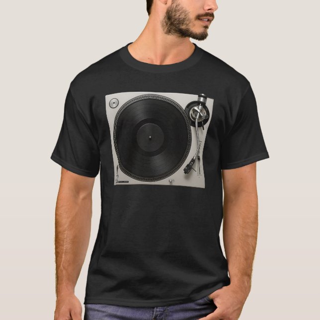 Turn Table Gramophone Vinyl Record Turntable T-Shirt (Front)