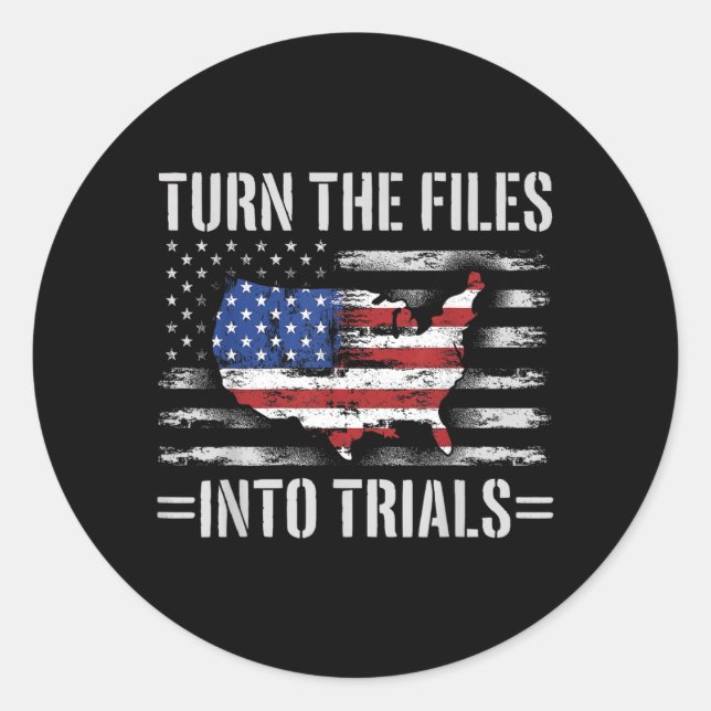 Turn The Files Into The Trials Classic Round Sticker (Front)
