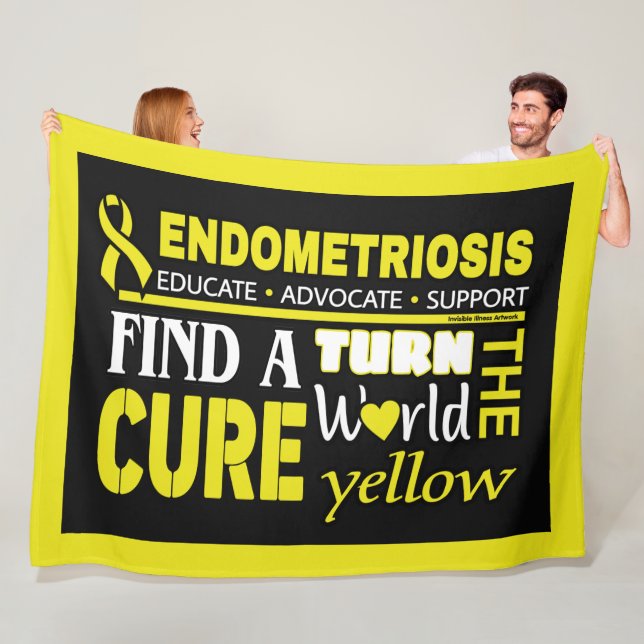 Turn the World Teal...Endometriosis Fleece Blanket (In Situ)