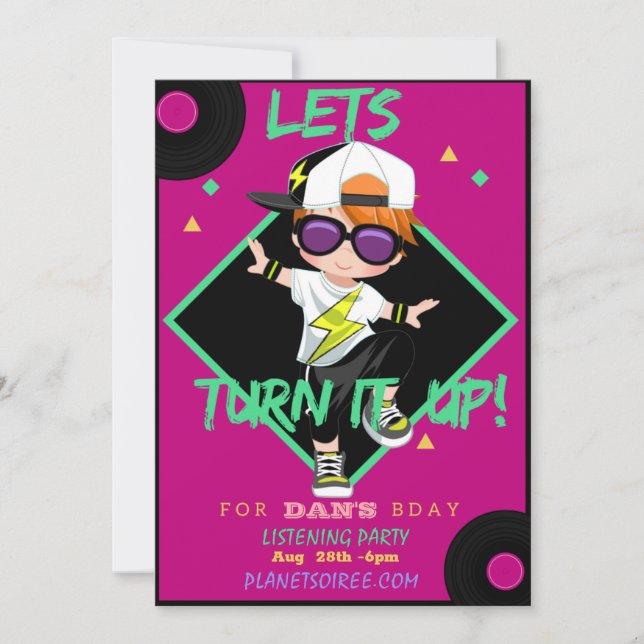 Turn up Different Birthday Party Invitation Card (Front)