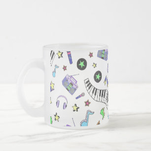 Turn Up the Music Frosted Glass Coffee Mug