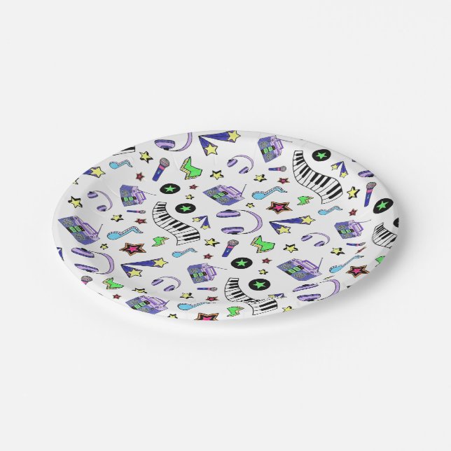 Turn Up the Music Paper Plate (Angled)