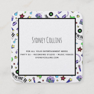 Turn Up the Music Square Business Card