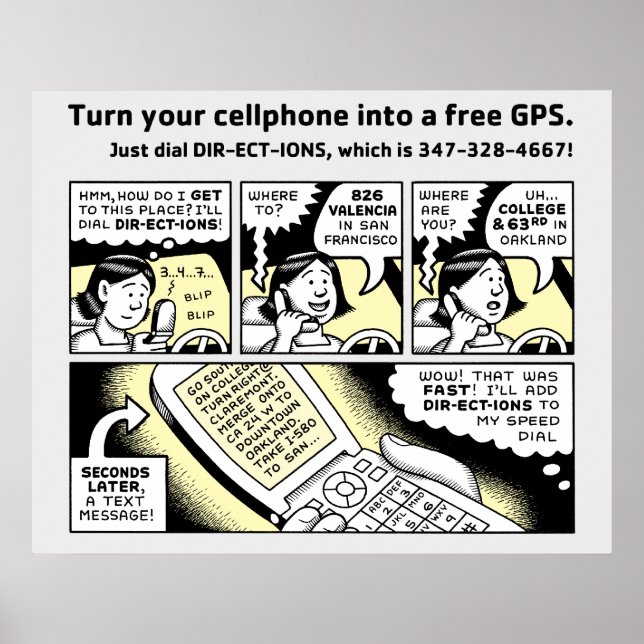 Turn Your Cell Phone into a Free GPS Poster (Front)