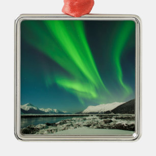 Turnagain Arm Aurora Metal Tree Decoration