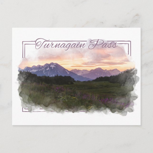 Turnagain Pass Alaskan Watercolor Postcard (Front)