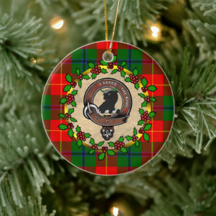 Turnbull Clan Badge&Tartan Personalised Christmas Ceramic Tree Decoration