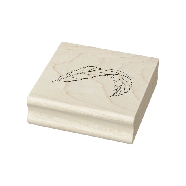 Turned leaf Stamp, Solid, Hand Drawn Image Rubber Stamp (Stamp)