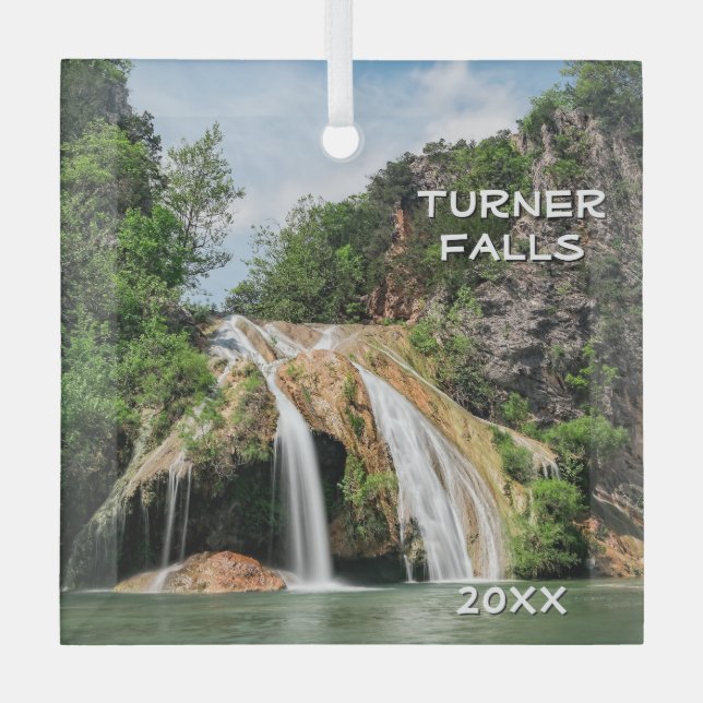 Turner Falls, Davis, Oklahoma Glass Tree Decoration (Front)