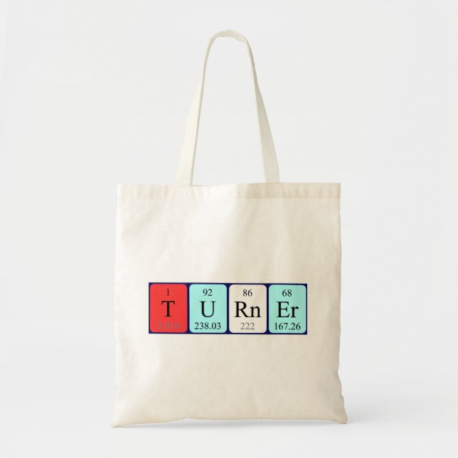 Turner periodic table name tote bag (Front)