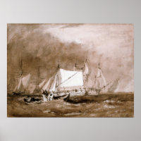 Turner - Shipping Scene With Fishermen