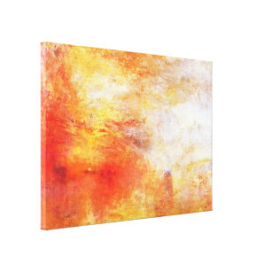 Turner Sun Setting Over A Lake Abstract Landscape Canvas Print
