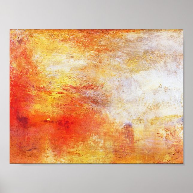 Turner Sun Setting Over A Lake Abstract Landscape Poster (Front)