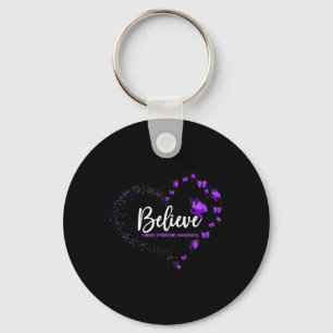 Turner Syndrome Awareness Butterfly Believe Key Ring