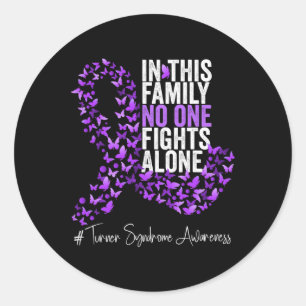 Turner Syndrome Awareness Month Purple Ribbon  Classic Round Sticker