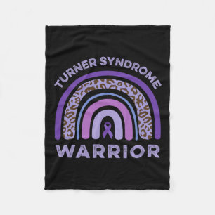 Turner Syndrome Warrior Rainbow Purple Ribbon Supp Fleece Blanket