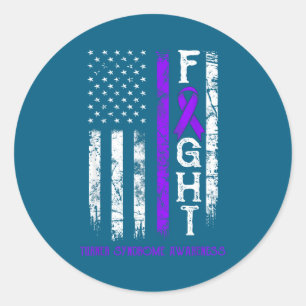 Turner syndrome warrior us flag classic round sticker