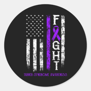 Turner syndrome warrior us flag classic round sticker