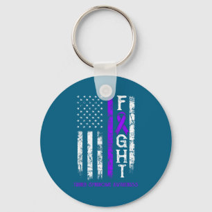 Turner syndrome warrior us flag key ring