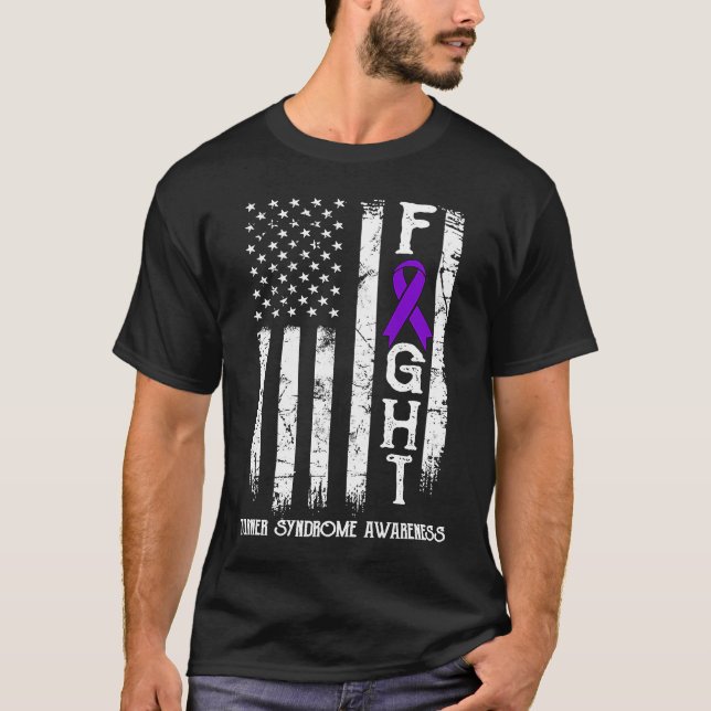 Turner Syndrome Warrior US Flag T-Shirt (Front)