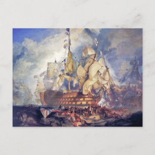 turner, the battle of trafalgar (1822) postcard